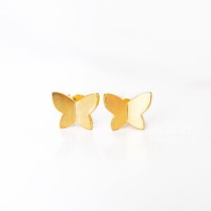 🌟 Butterfly Gold Studs Earrings NWT Simple Elegant